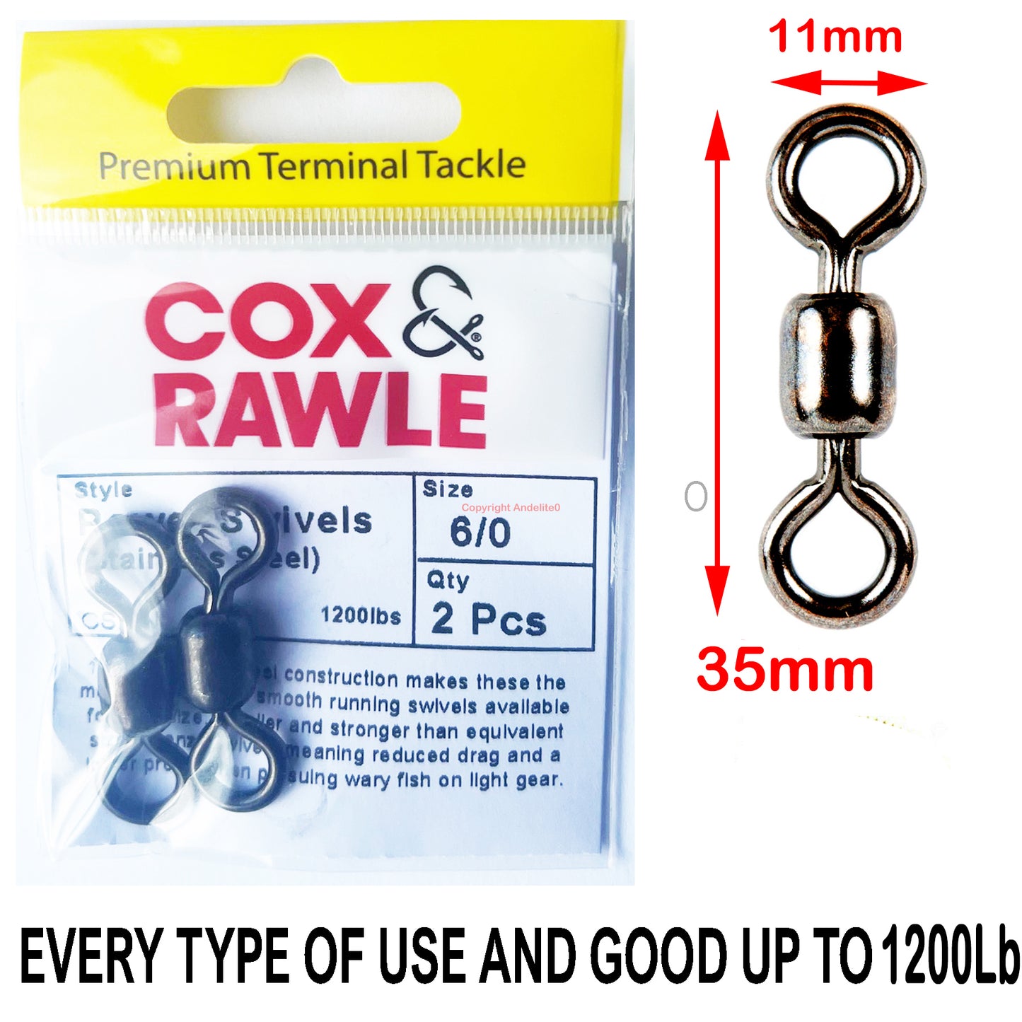 Great quality swivels to use with your baits. Fast FREE tracked post.