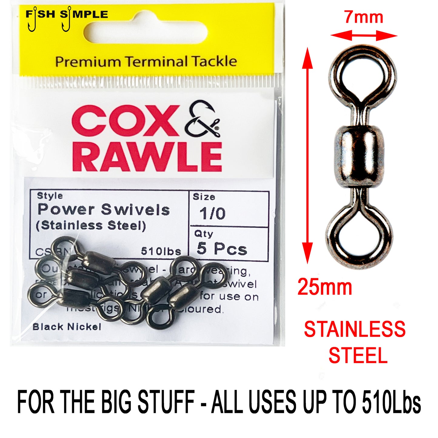 Great quality swivels to use with your baits. Fast FREE tracked post.