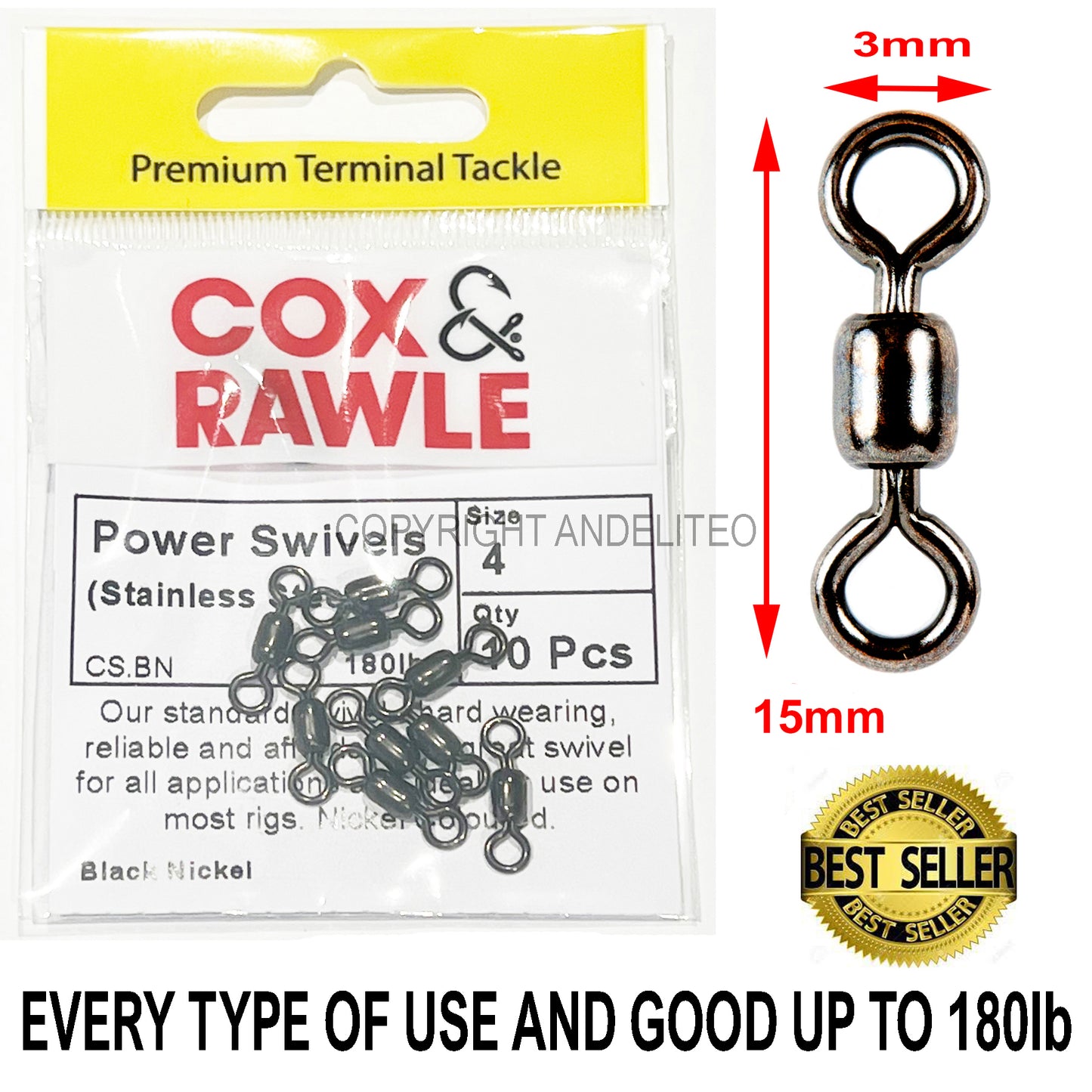Great quality swivels to use with your baits. Fast FREE tracked post.